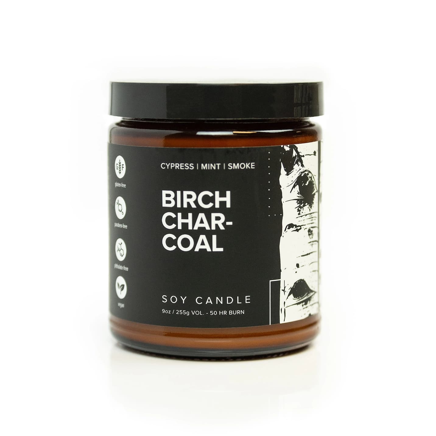 Birch Charcoal 9oz Soy Candle