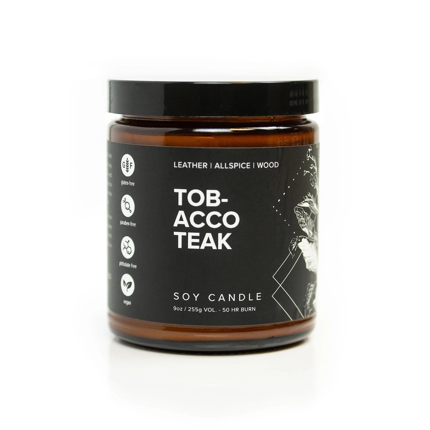 Tobacco Teak 9oz Soy Candle