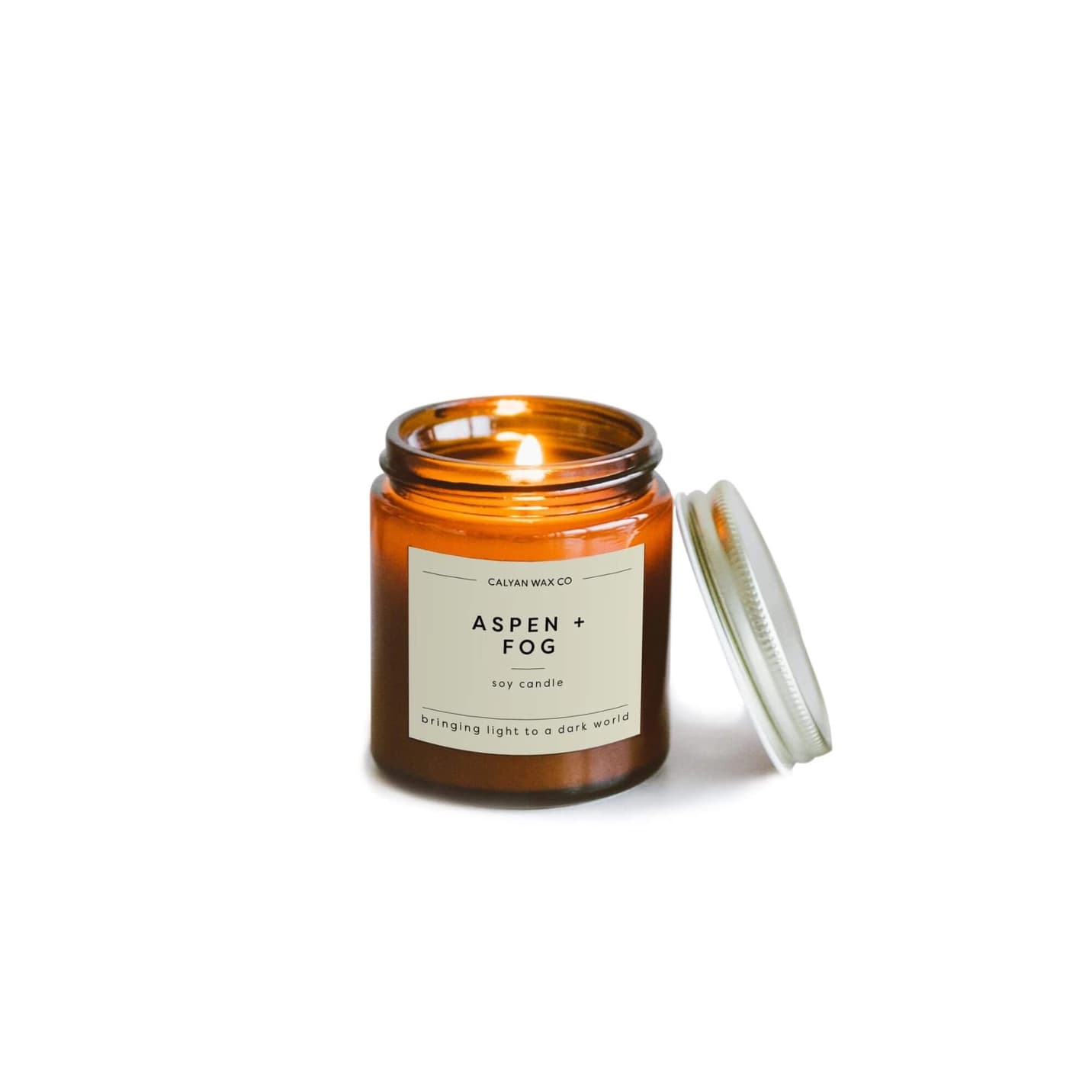 Aspen + Fog Mini Amber Jar Soy Candle
