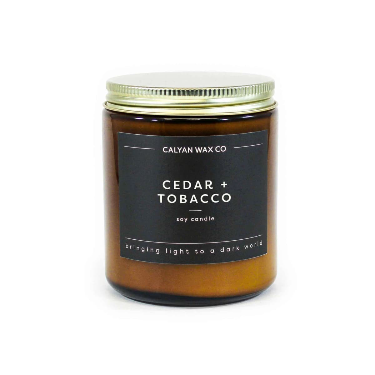 Cedar + Tobacco Amber Jar Soy Candle