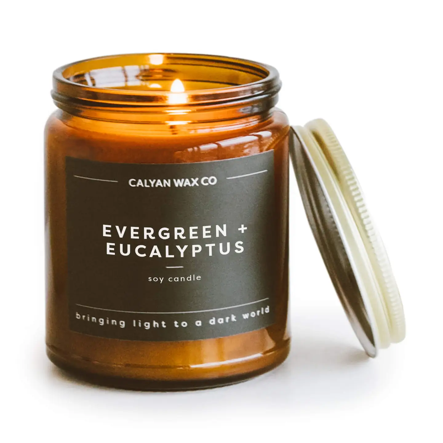Evergreen + Eucalyptus Amber Jar Soy Candle