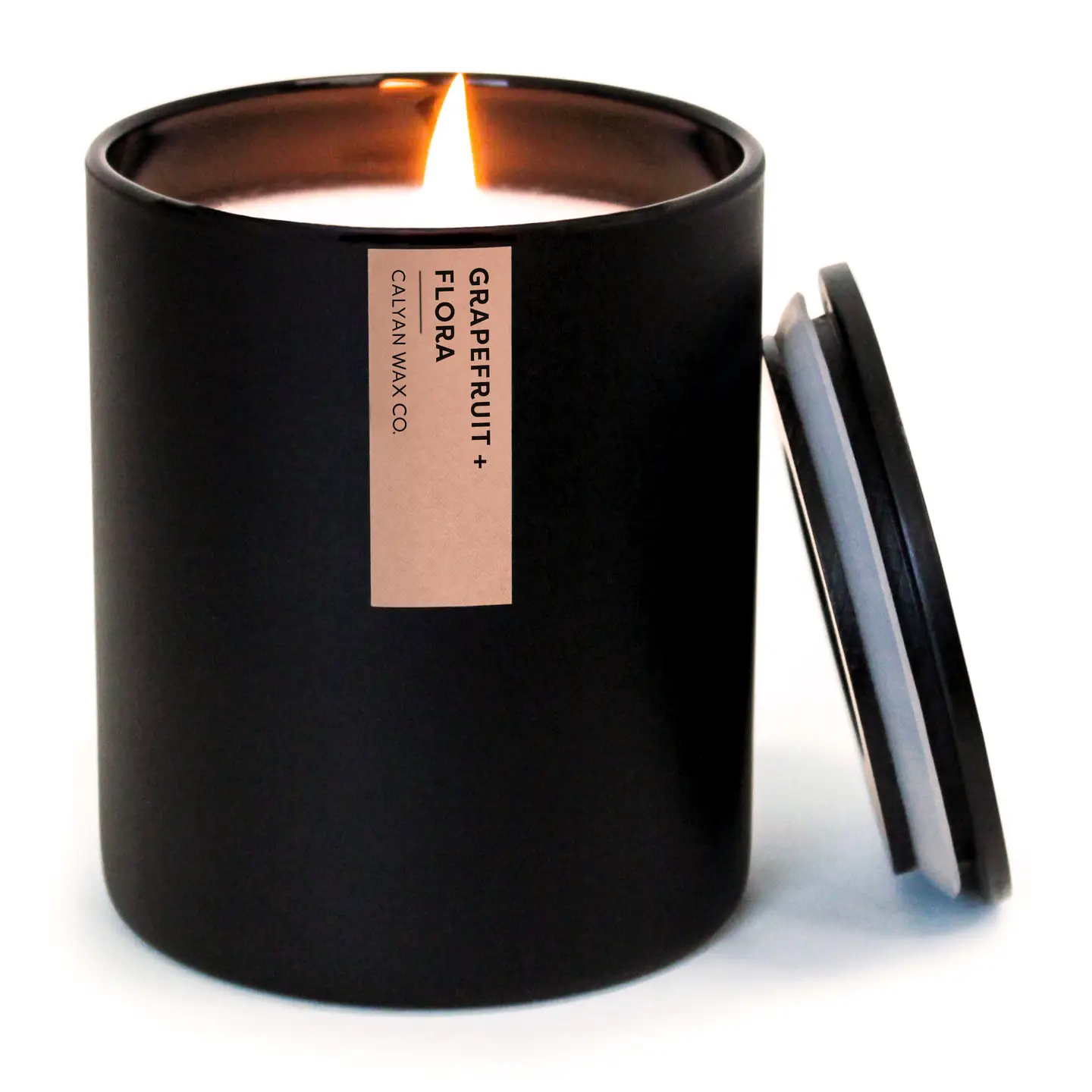 Grapefruit + Flora Matte Black Tumbler Soy Candle