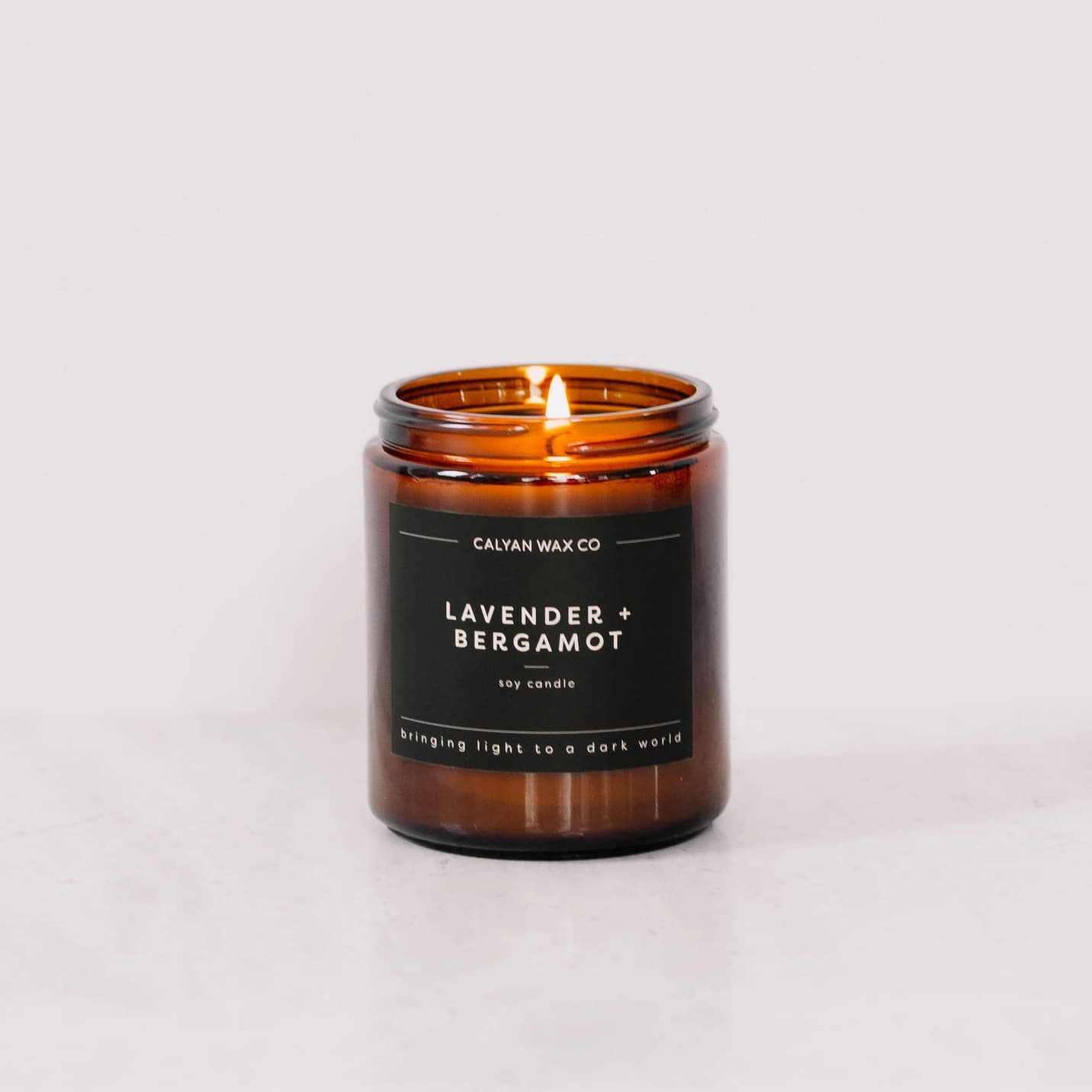 Lavender + Bergamot Amber Jar Soy Candle