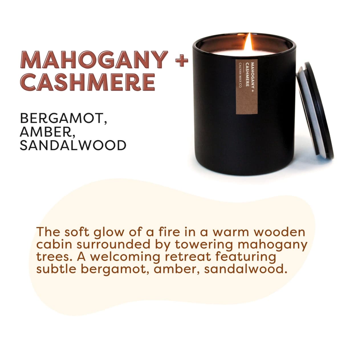 Mahogany + Cashmere Matte Black Tumbler Soy Candle