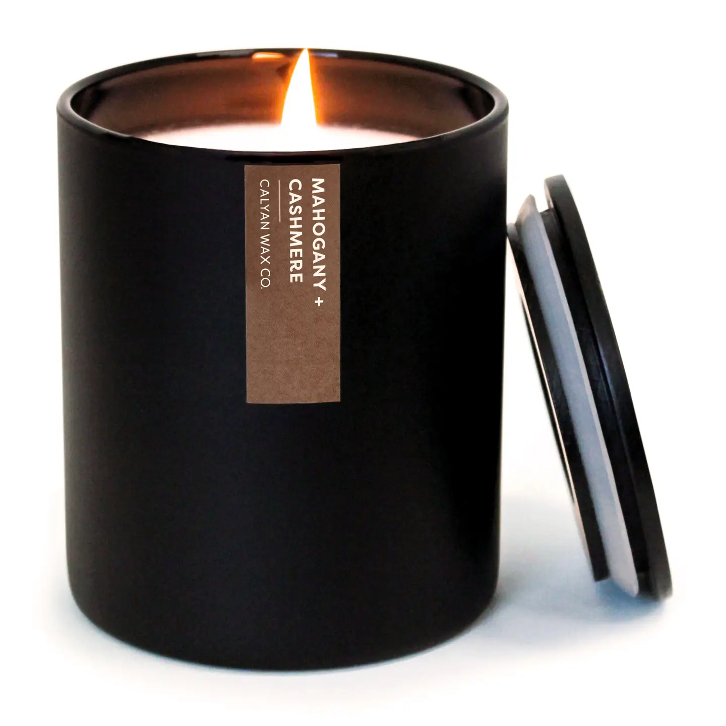 Mahogany + Cashmere Matte Black Tumbler Soy Candle