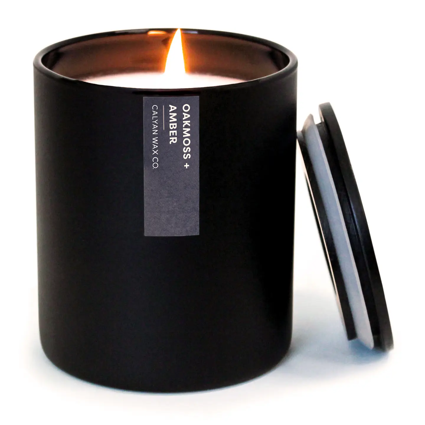 Oakmoss + Amber Matte Black Tumbler Soy Candle