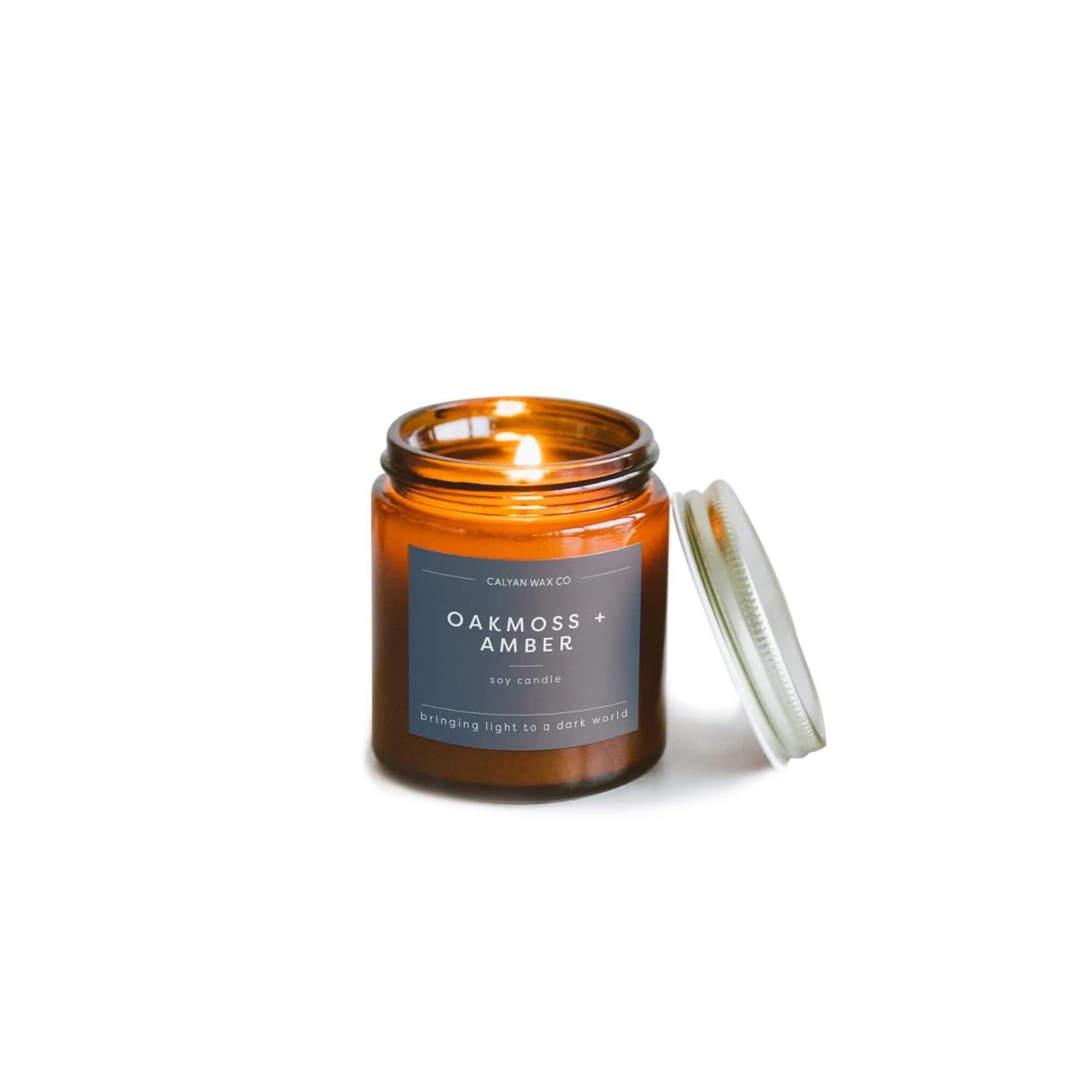 Oakmoss + Amber Mini Amber Jar Soy Candle