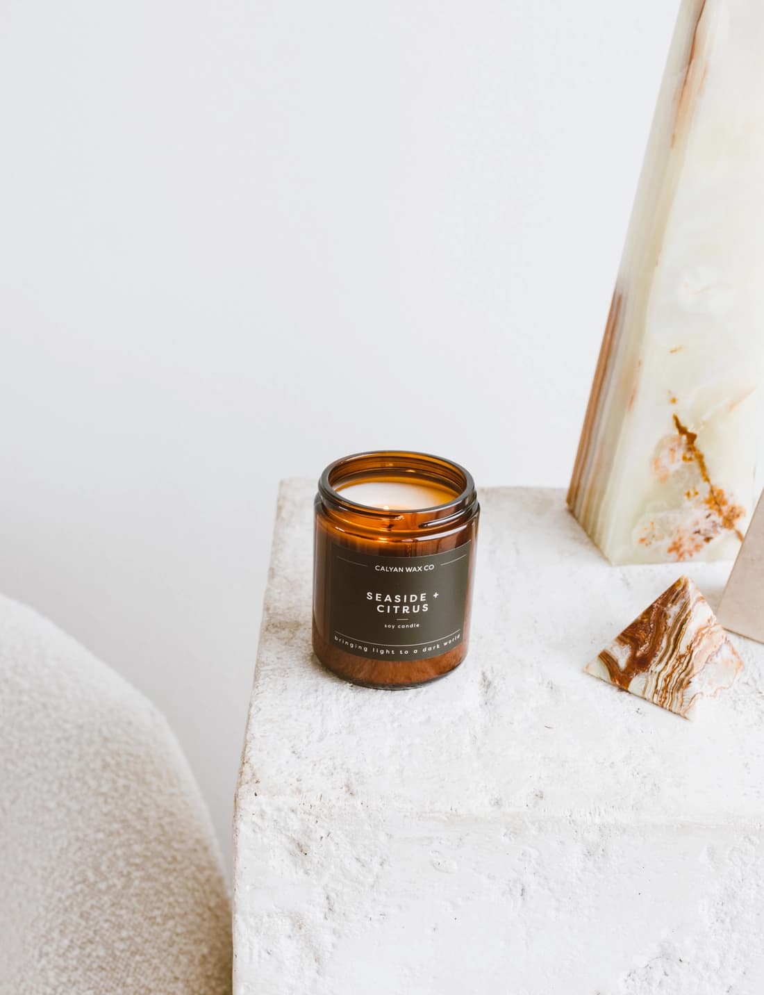 Seaside + Citrus Amber Jar Soy Candle