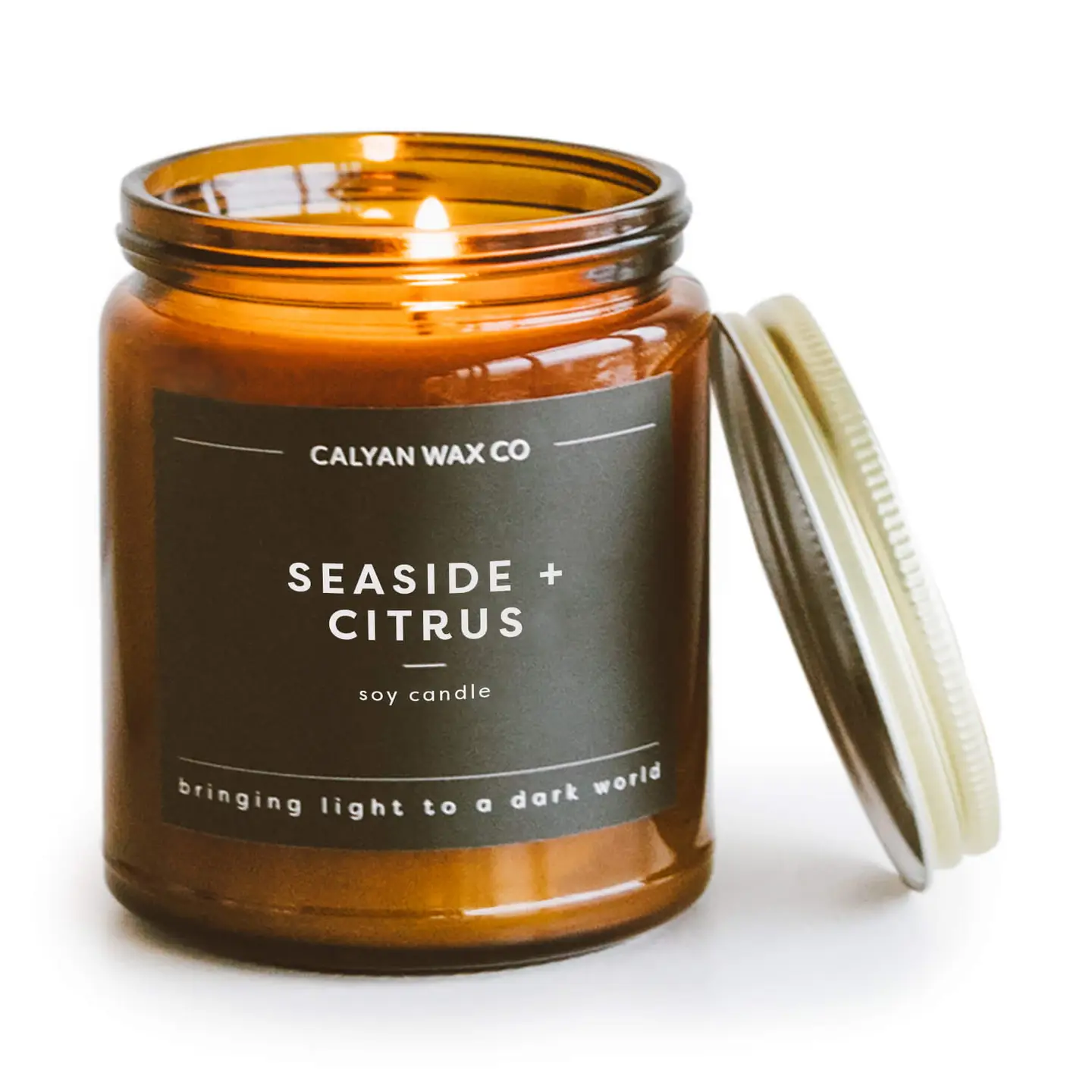 Seaside + Citrus Amber Jar Soy Candle