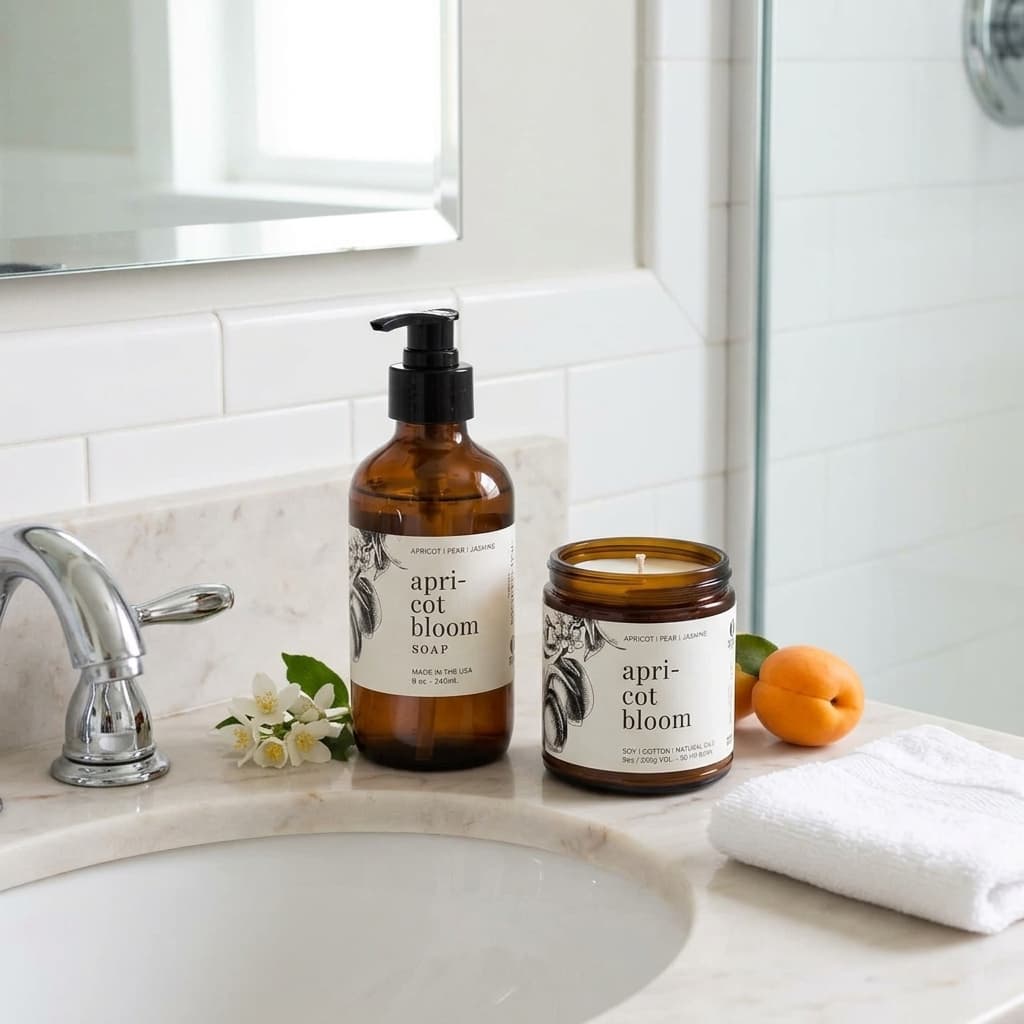 Apricot Bloom Bathroom Set