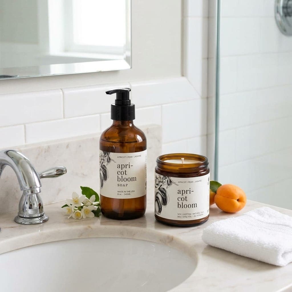 Apricot Bloom Bathroom Set