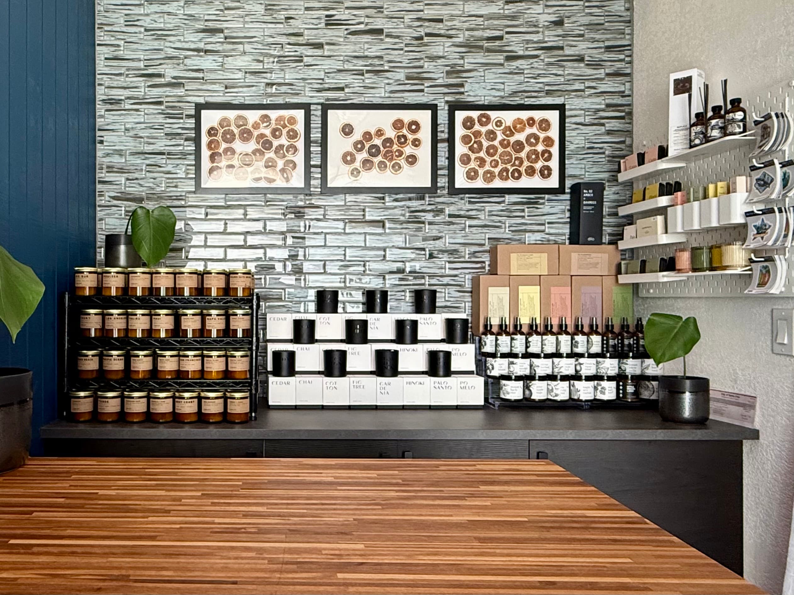 Inside Santa Cruz Scent, shop interior